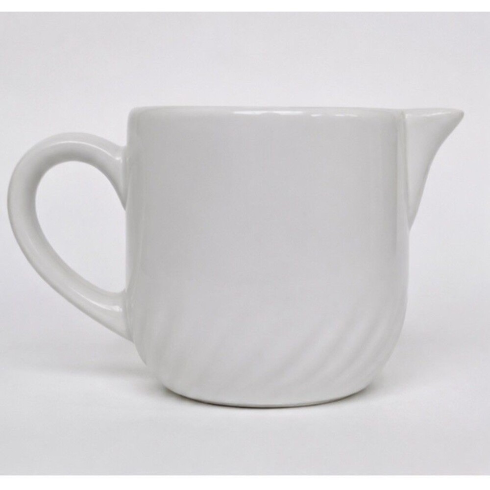 Vintage White Ceramic Creamer Pitcher | Made in Taiwan | Swirl Pattern